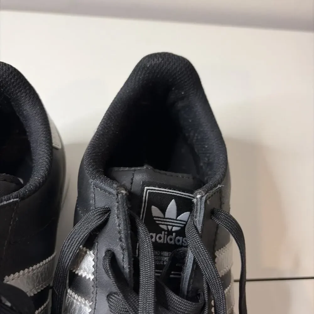 Adidas Originals Samoa J Women's Casual Sneakers Black -Triple Silver, Size 7